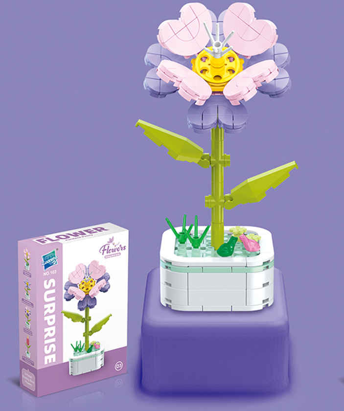 Diamante caballo bloques de construcción flor suculenta olla creativa ramo decoración compatible con Lego niños pequeñas partículas ensambladas juguetes al por mayor