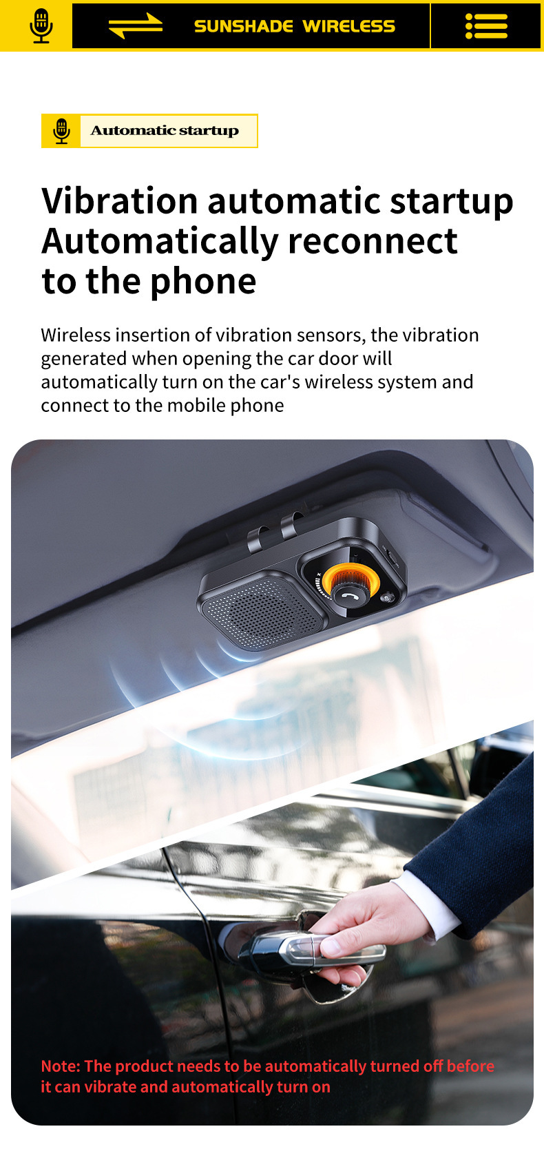 New Bt17 Sun Visor Bluetooth Car Hands-Free Call Noise Reduction Intelligent Sensor Vibration Boot Siri Voice 3W
