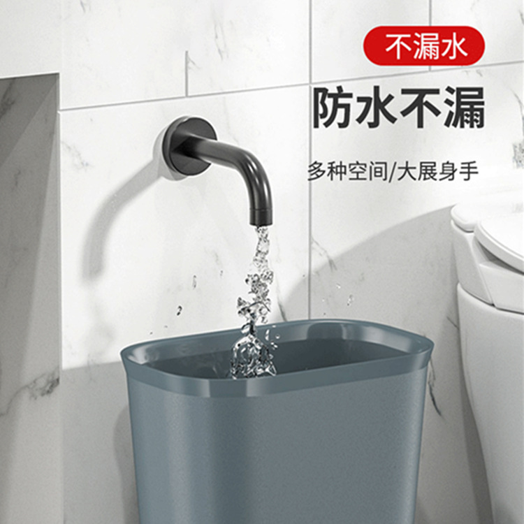 Hotel doméstico cubo de basura engrosada con anillo de presión Hotel inodoro plástico estrecho ignífugo cuadrado habitación de invitados baño sin tapa