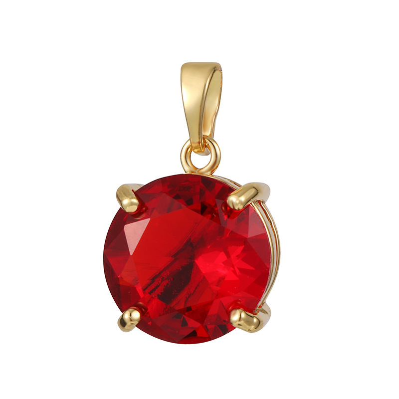 Joyas transfronterizas colgante de rubí esmeralda ligero de lujo accesorios de acero de titanio collar no decolor cadena clavícula