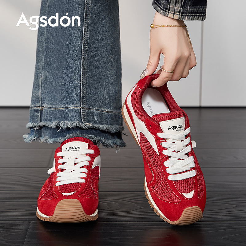 Augu Shi Dengde zapatos de entrenamiento para mujeres 2025 nuevo otoño con suela gruesa versátil nicho Zhonggang zapatos deportivos skate casuales