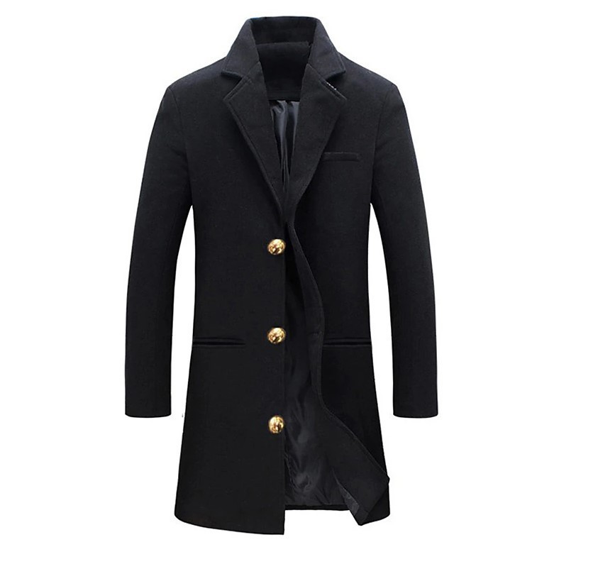 Men's Clothing Woolen Coat For Men Woolen Mid Length Windbreaker Jacket Multi Color And Multi Size_voghion.com