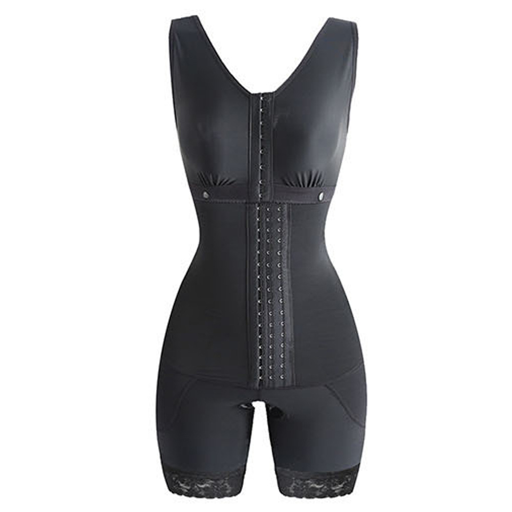 Fajas Colombian body shapewear cross-border mesh long multi-breasted lace one-piece corset