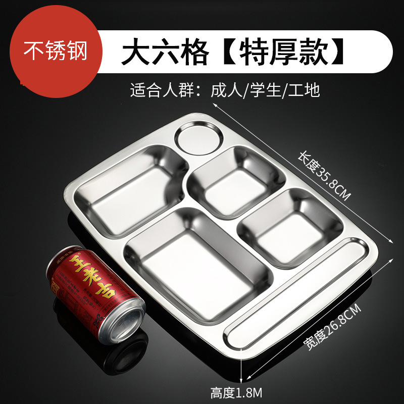 Dinner plate stainless steel for elementary school students, increased thickness