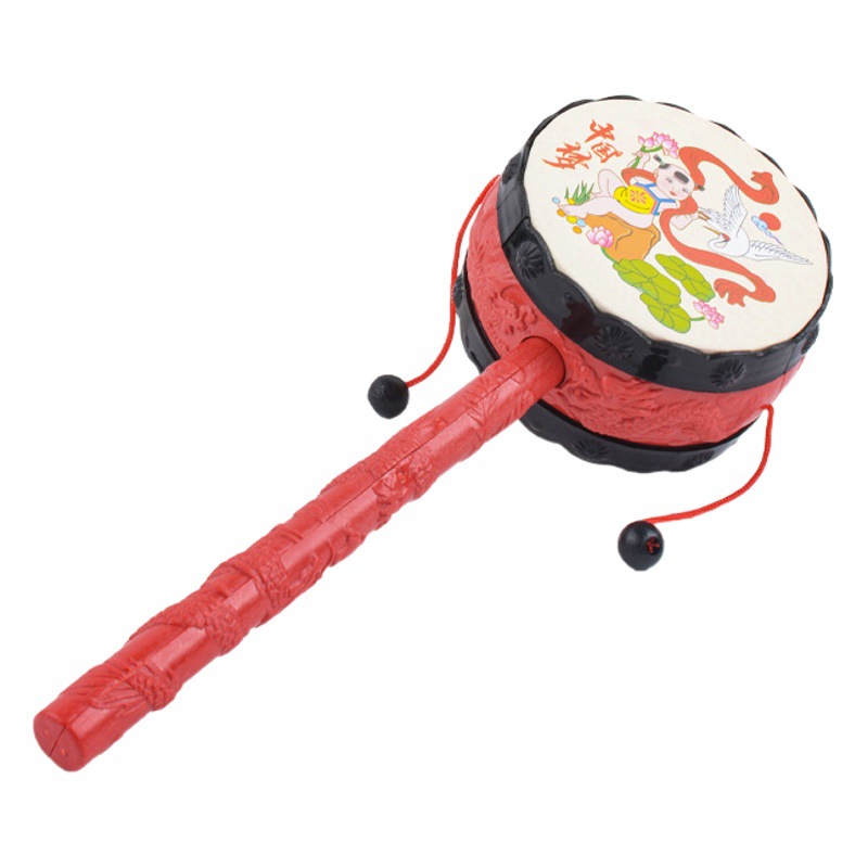 Niños auspicioso sonajero estilo chino clásico tradicional bebé sonajero juguetes para bebés educación temprana mano tambor puesto lote