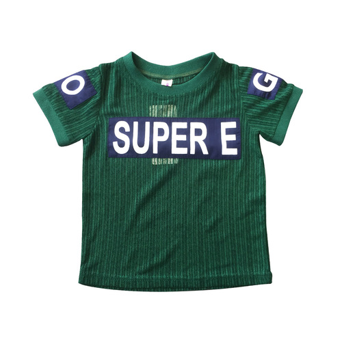 Boys' Short Sleeve T-Shirt  Summer New Korean Style Hollow Upfit Children's Casual Short Sleeve 68011 Shorts Set