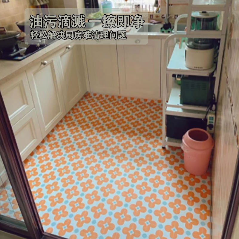 대형 면적을 덮는 주방 바닥 매트, 절단 가능한 PVC 카펫, 미끄럼 방지, 기름 방지, 닦아낼 수 있고 세탁할 수 없는 바닥 매트, 가정용 바닥 매트