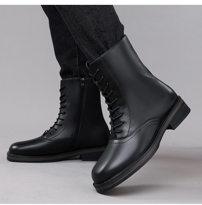 Giày bốt Martin nam cổ cao gót 3–5 cm, dây buộc phía trước, phong cách casual — Z7126 màu đen, z7126 màu nâu chi tiết 13