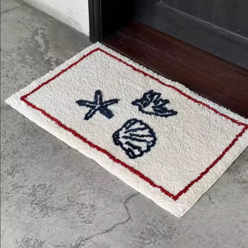 Cross-border best-selling Korean-style apple imitation cashmere bathroom absorbent cooling foot mat, skin-friendly soft bedroom floor mat, available for dropshipping