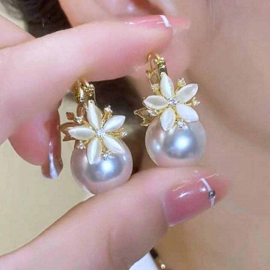 High-End, Super Fairy-Like, Elegant and Graceful Flower Pearl Earrings, 2026 New Trendy Versatile Beaded Earrings, High-End Ear Accessories