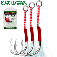 路亚绑毛钩铁板钩 有倒刺高碳钢单钩绑亮丝船钓海钓钩羽毛钩现货