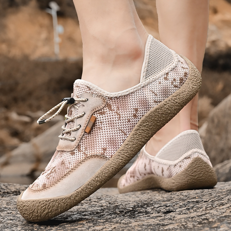 2024 verano comercio exterior zapatos de hombre de tamaño grande malla ligera zapatos de hombre transpirables al aire libre zapatos de malla de montaña casuales para hombres