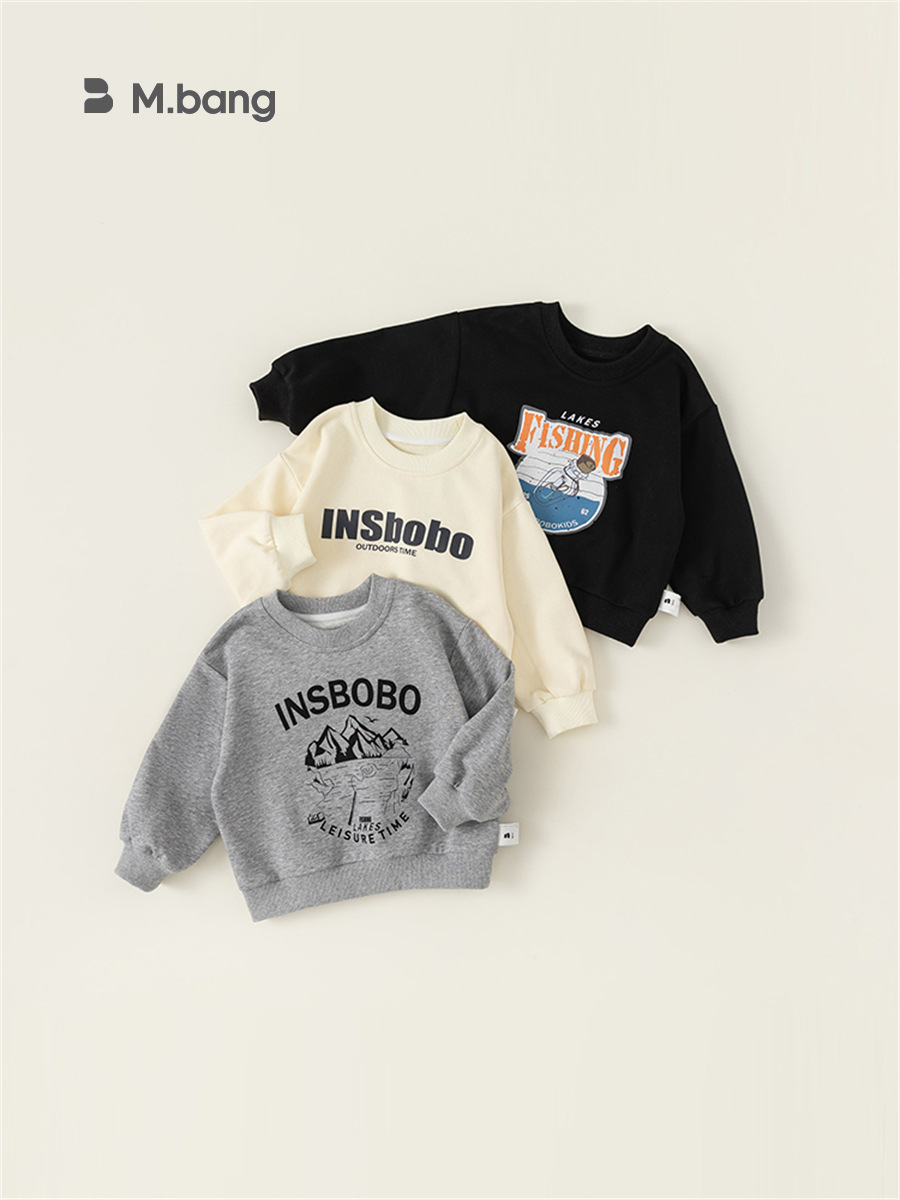 Children's cartoon long-sleeve with a round collar