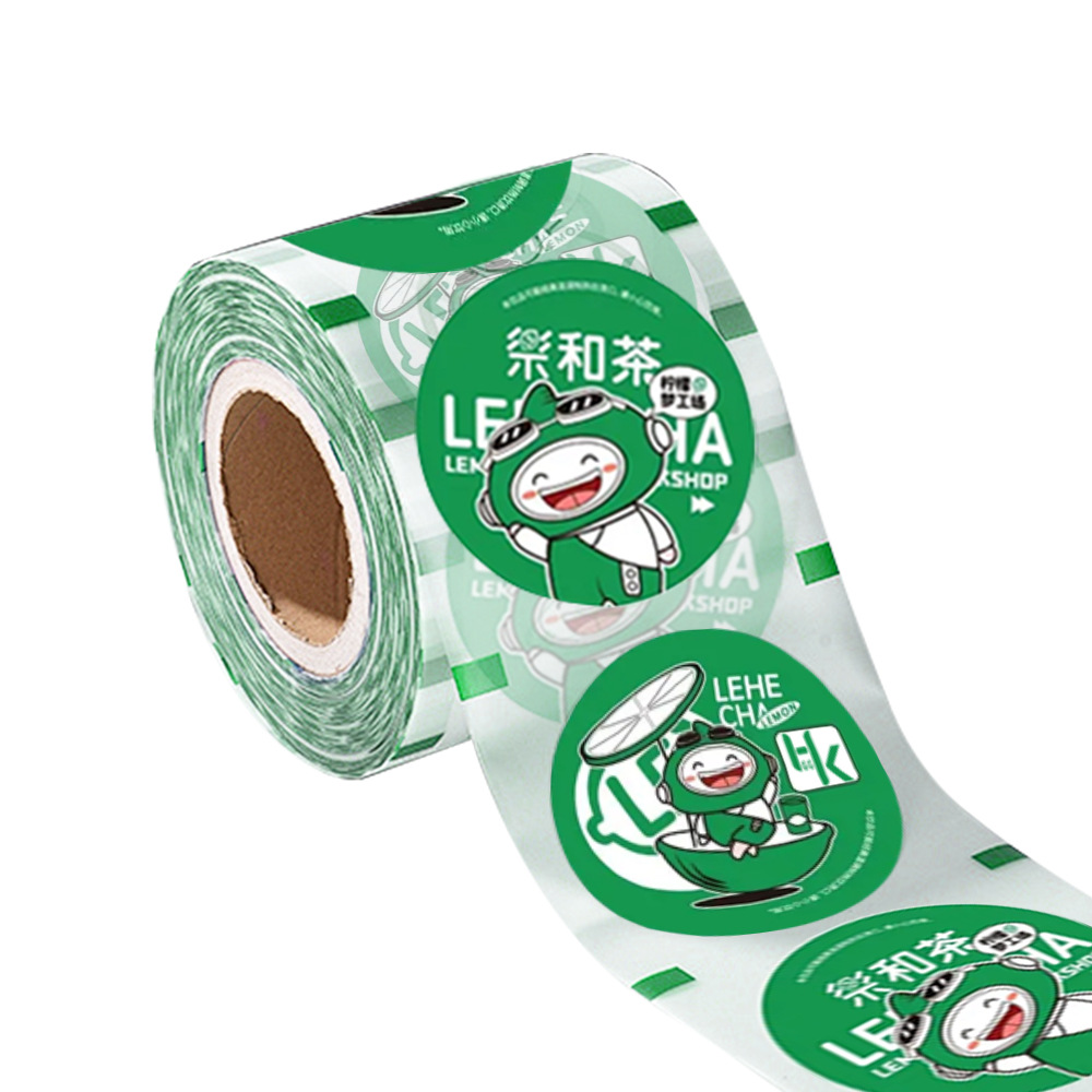 Diseño personalizado de película de sellado de té de leche Juguetes de gelatina máscara de café yogur película de plástico de aluminio sellado de grado alimenticio