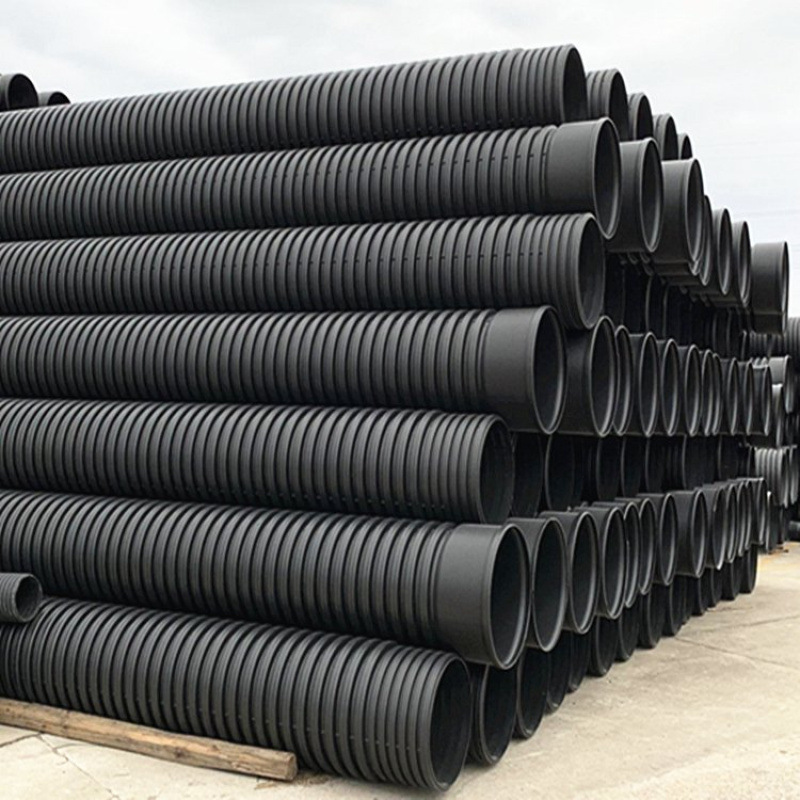 厂家批发HDPE聚乙烯双壁波纹管DN200-1200SN8 渗水管大口径排污管
