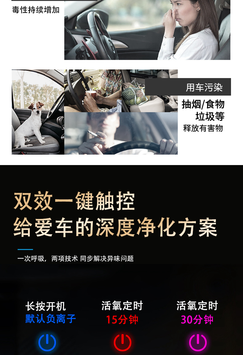 Cup Holder Car Air Purifier Car Formaldehyde Removal New Car Odor Removal Car Ozone Car Sterilization