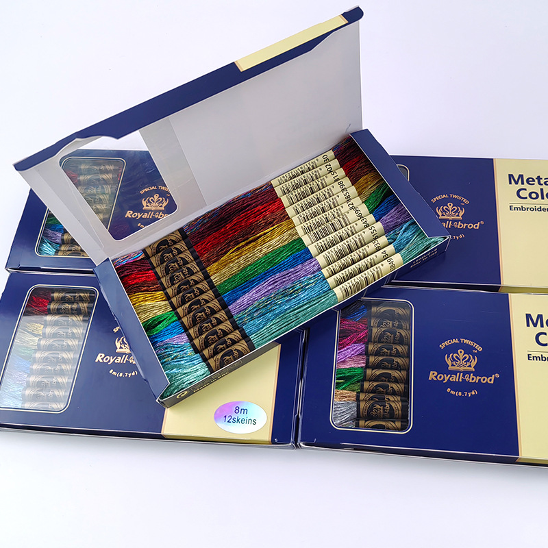 小皇冠R金屬繡線12支8米盒裝金銀線繡花線手工刺繡十字繡外貿專供