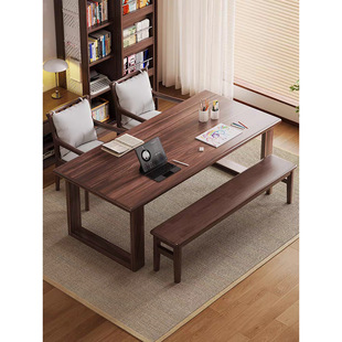 Solid Wood Large Long Desk for Living Room, Large Board Desk Workbench, Home Living Room, Study Room, Integrated Study Table, Long Table