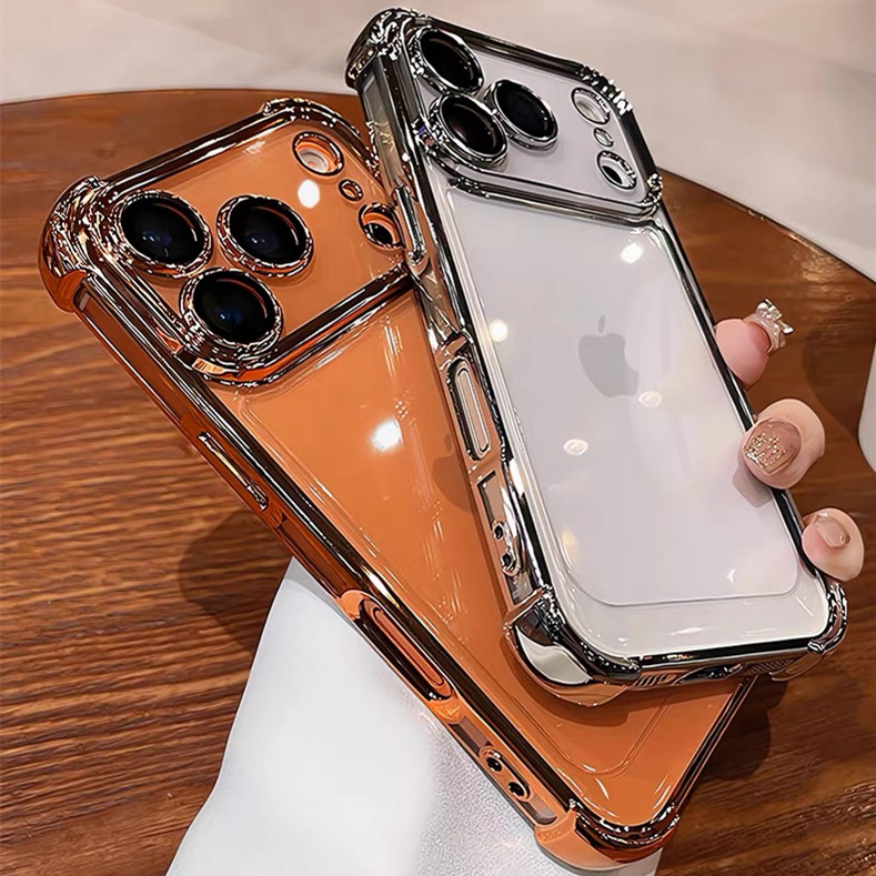 适用苹果17手机壳四角防摔气囊 iPhone 17 Pro电镀保护套厂家直销