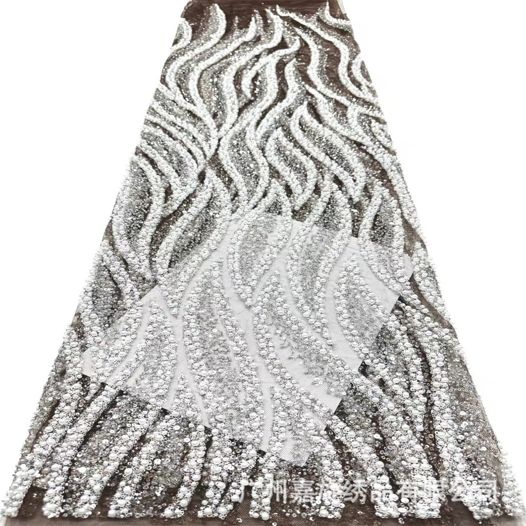 Moda streamlined cuentas de burbuja sequilla tela de malla vestido vestido vestido de boda vestido de rendimiento encaje cuentas de encaje