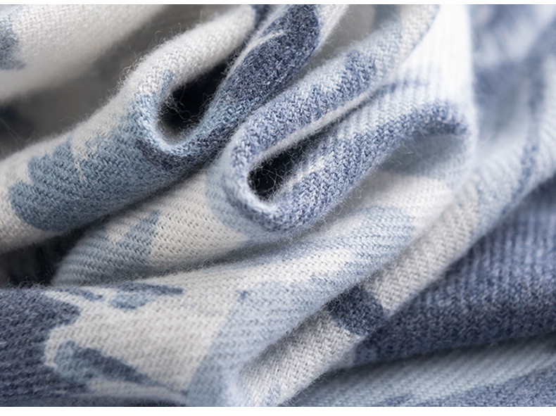 Sciarpa donna stile etnico stampa rose scialle invernale cachemire_voghion.com