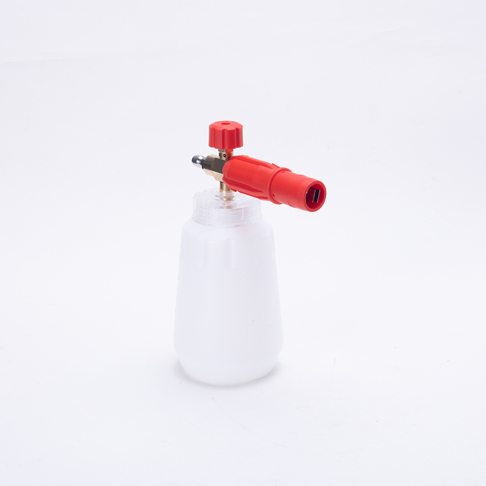 No. 4 aluminum red PA high-pressure washer transparent foam spray bottle, adjustable spray bottle, 1 liter large capacity, specialized for car washing