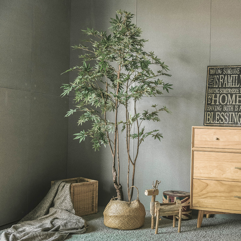 仿真植物假树北欧风室内盆栽家居橱窗造景大型装饰绿枫树落地绿植