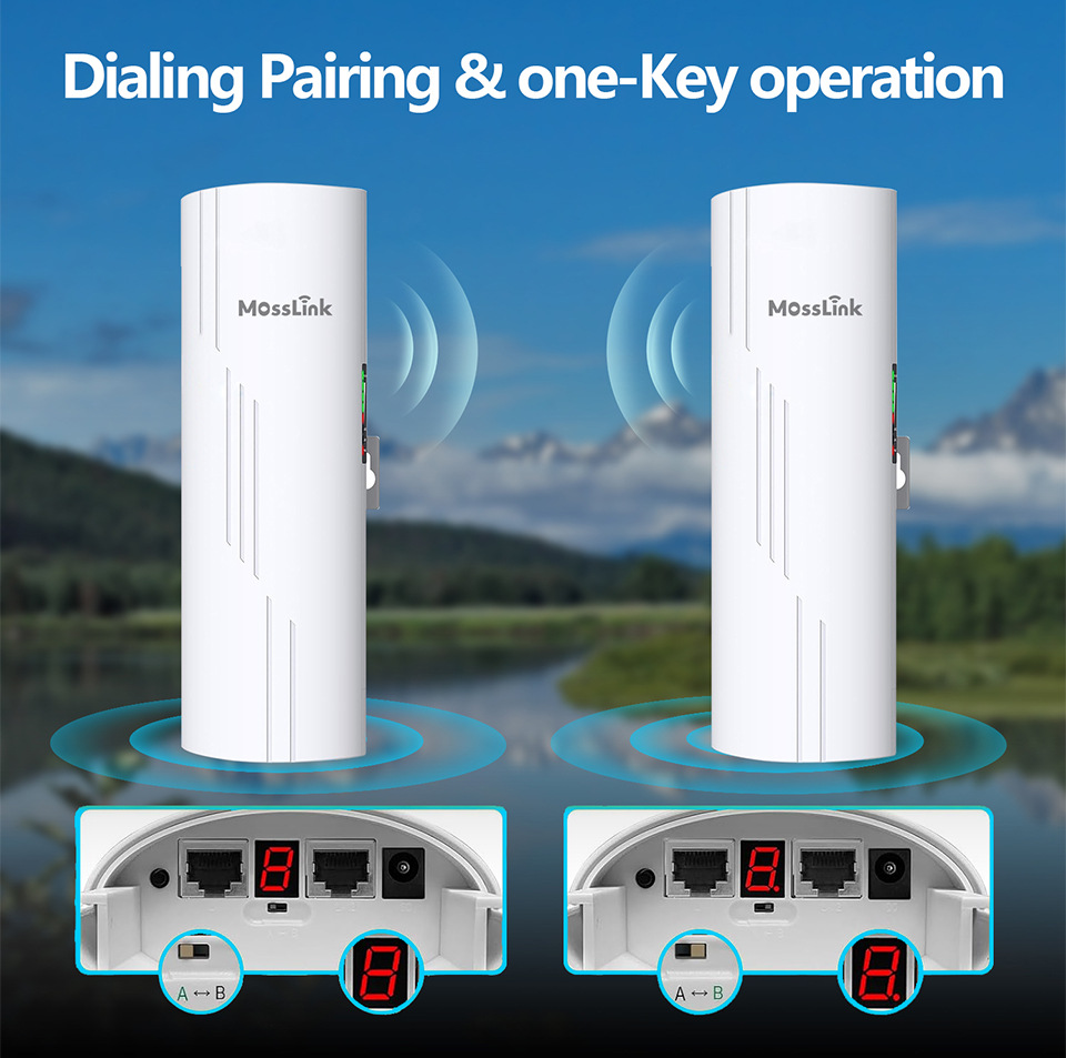 5.8Ghz 900Mbps无线网桥室外远程户外Wifi橄榄壳防火墙千兆远距离