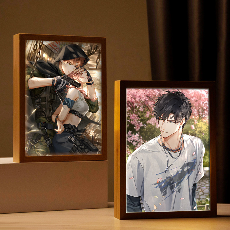 素描灯光画陆沉齐司礼周边创意夜灯发光相框礼物摆件装饰批发