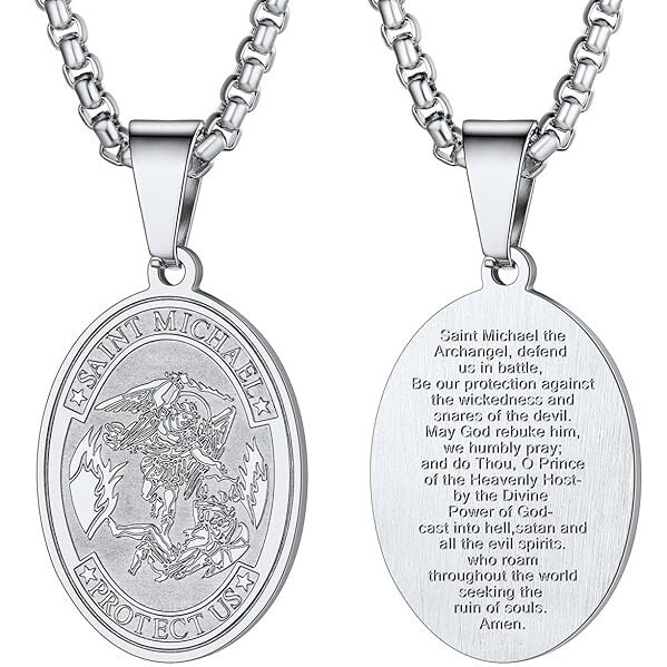 European and American Cross Border Guardian Angel Archangel Michael Stainless Steel Pendant Faith Gift Jewelry Men Women