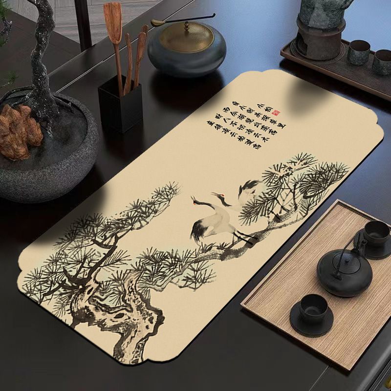 新款中式桌旗吸水速干茶垫国风禅意茶台茶巾茶杯茶壶小垫子可钉制
