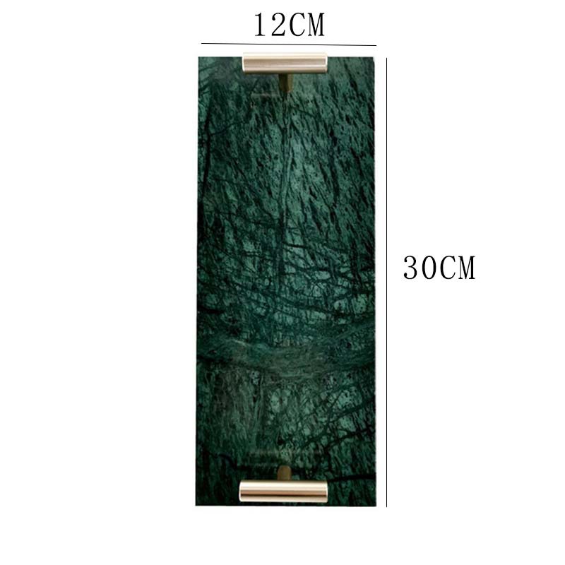 Bandeja de mango de oro de mármol Esmeralda mediana