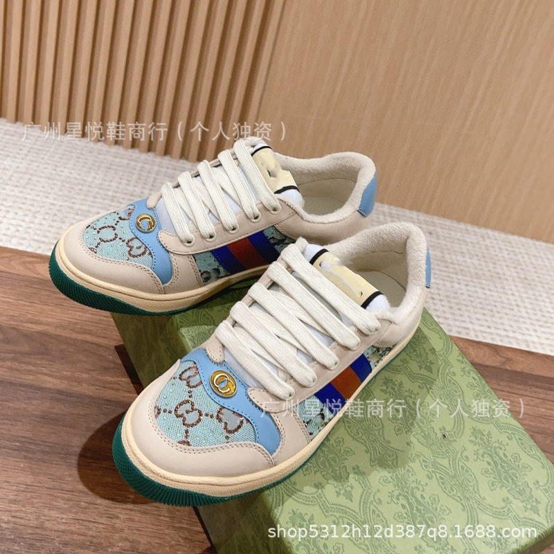 G's ダーティーシューズ刺繍プリント白靴 2025 初春スタイル古い色大きいサイズのカップルカジュアルシューズ女性用|undefined