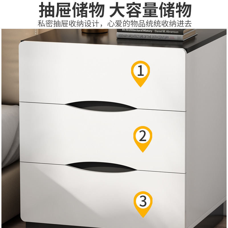 Mesita de noche simple dormitorio mesita de noche simple moderno pequeño gabinete de almacenamiento hogar Luz de lujo de alto grado rack de almacenamiento