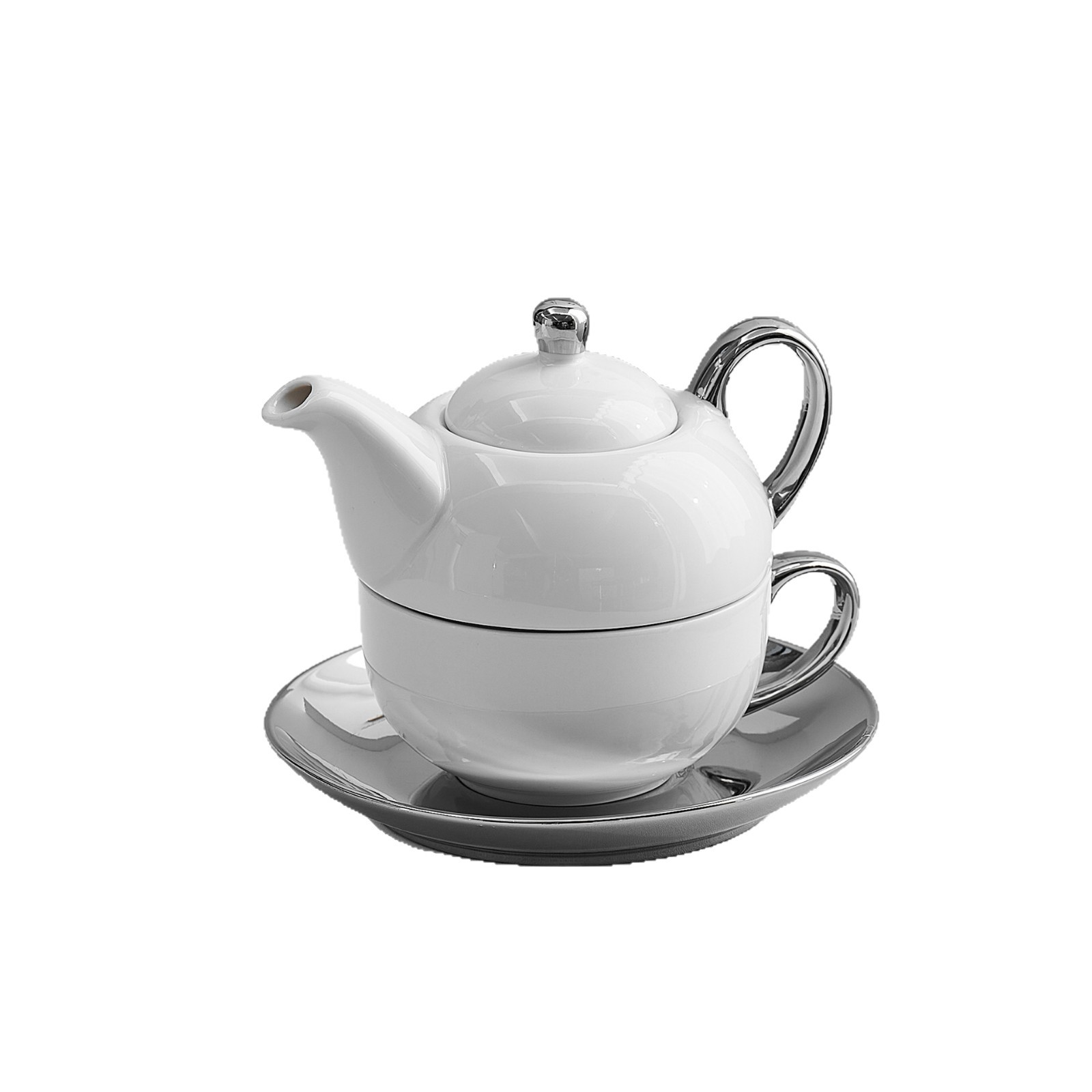 Tetera transfronteriza con logotipo, juego de té de cerámica, té de la tarde, taza de café, tetera, olla de lujo ligera