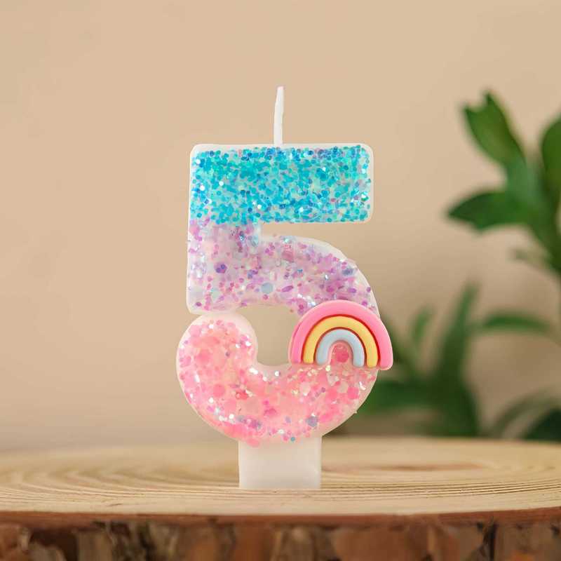 Creative 0-9 Digital Candle diy Rainbow Birthday Cake Decoration Amazon AliExpress Cross-border E-commerce Supply