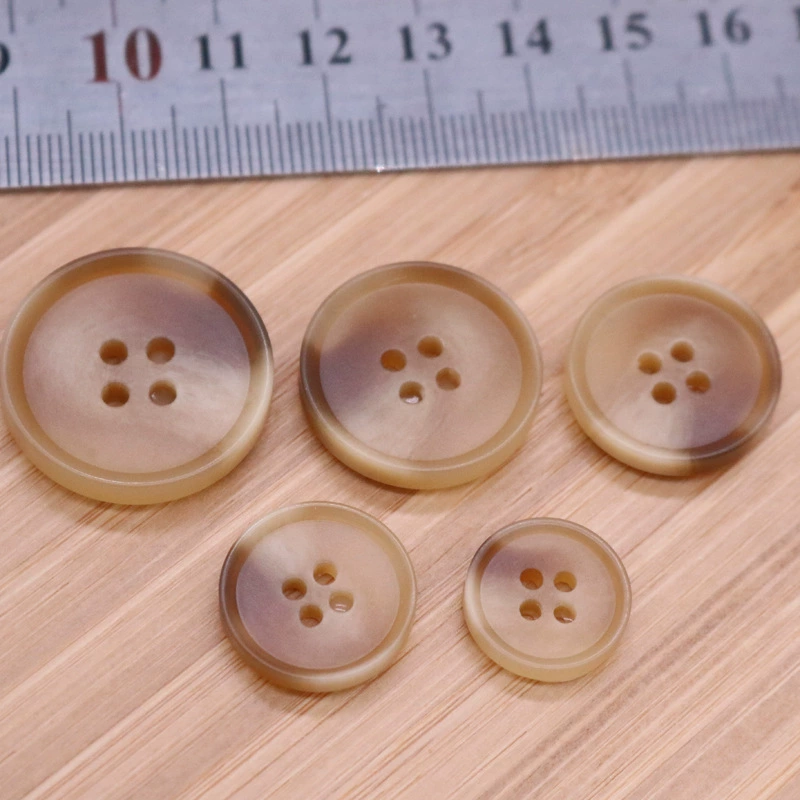 Four-eye button thin edge resin button coat windbreaker button wholesale high-end suit button resin button hand-stitched button