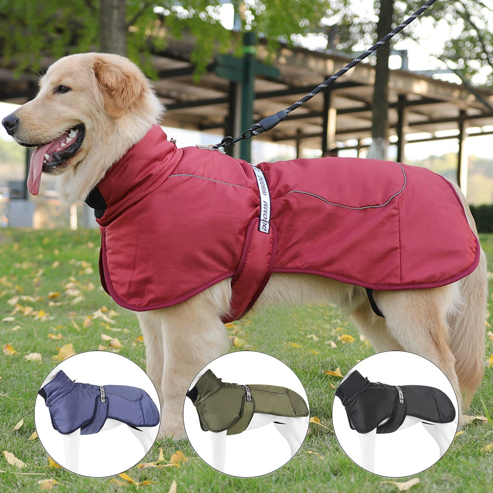 Одежда для домашних животных осень и зима Новая Одежда для собак утолщенная теплая непромокаемая куртка для собак, светоотражающее хлопковое пальто для больших собак
