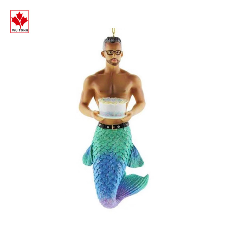 Hot Selling Export Mermaid Animal Statue Resin Ornament Outdoor Garden Hanging Decoration Christmas Decor Resin Craft