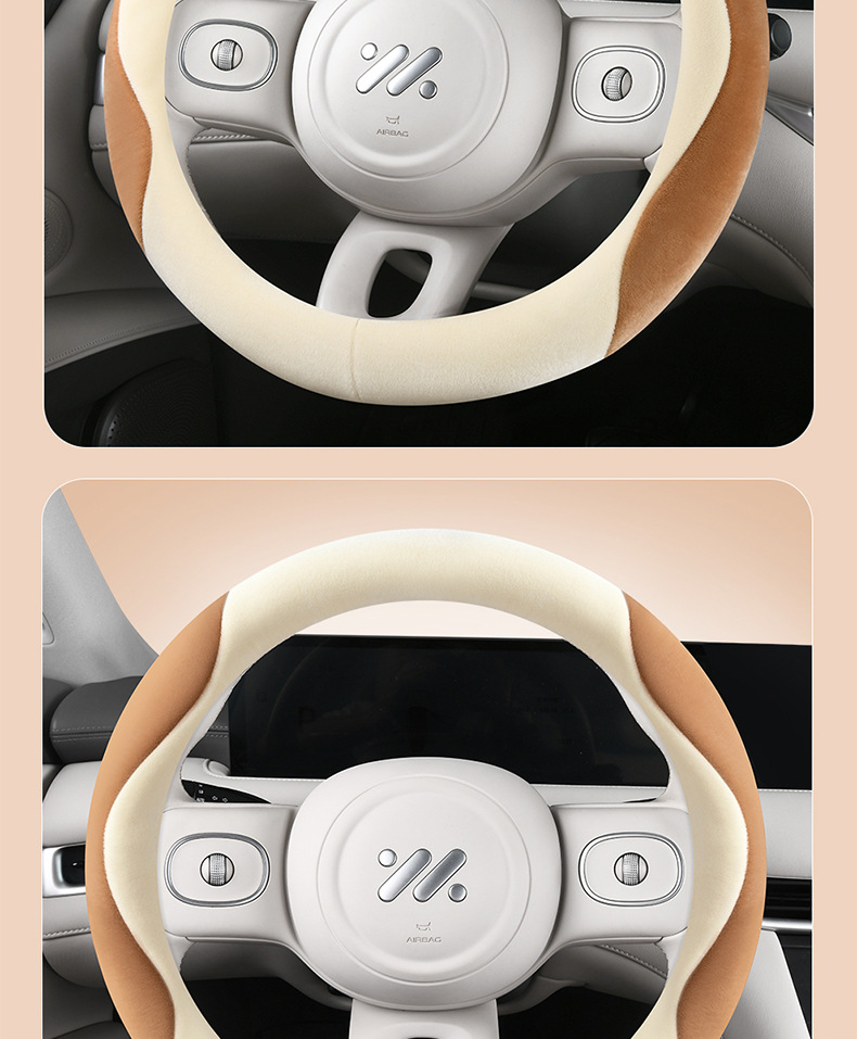 25 New Steering Wheel Covers Winter Short Plush Non-Slip Warm Men's and Women's Handlebar Covers Universal Wholesale Cross-Border Amazon