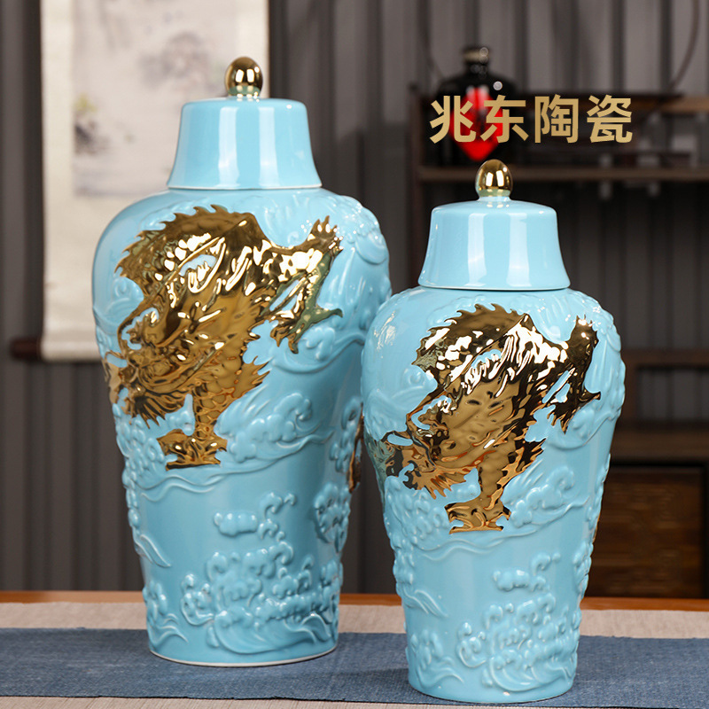 景德镇陶瓷酒瓶5斤装10斤装 仿古雕刻密封空酒坛子 将军灌十斤装