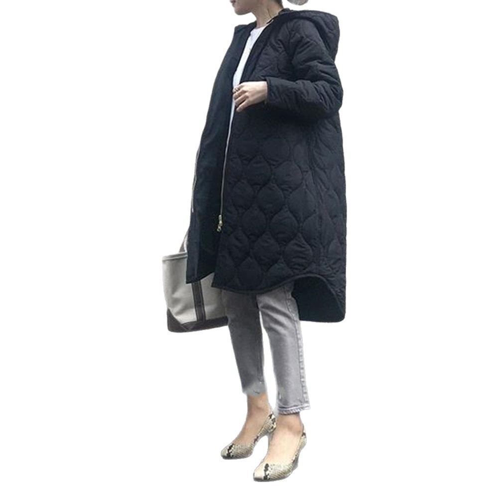 Chaqueta de algodón cálida de longitud media con capucha y cremallera para mujer, estilo japonés, nueva colección invierno 2026, disponible en 4 colores. image 6