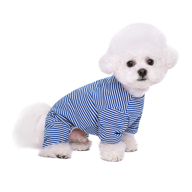 中小型犬春夏ストライプ四足純綿家庭テディ比熊かわいいペット犬服卸売りクロスボーダー|undefined