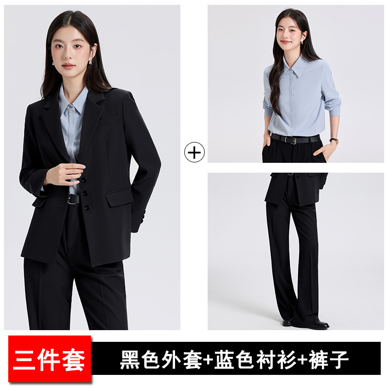 灰色西装外套女职业正装2025新款春秋季小个子大学生面试西服套装|undefined