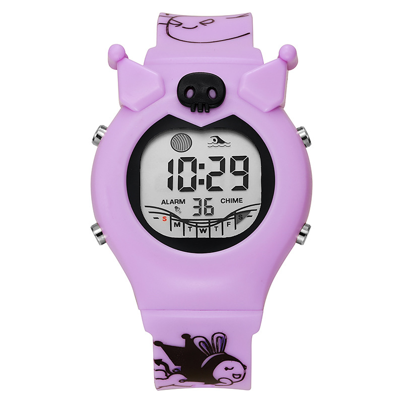 2024 nuevos niños dibujos animados grandes números multifuncionales serie impermeable relojes electrónicos unicornio viento del campus