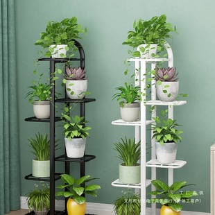 Flower Rack Living Room Floor-Standing Flower Rack Storage Rack Balcony Multi-Layer 2024 New Pothos Iron Flower Pot Rack Plant