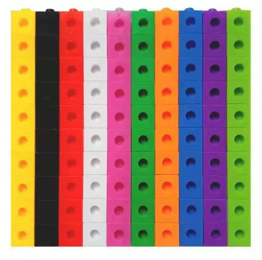 外贸早教创意方块颗粒积木2cm100拼插连接塑料幼儿园玩具