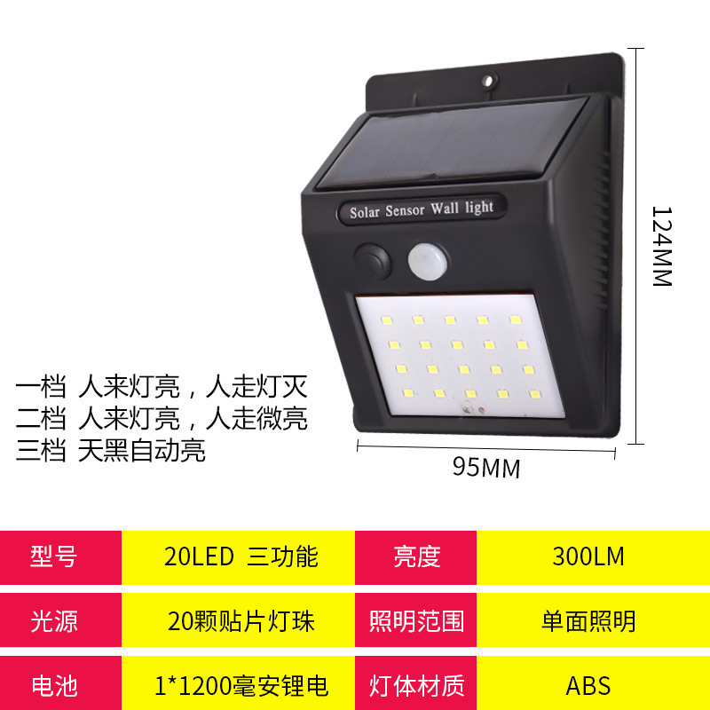 Hogar lámpara solar fluorescente lámpara de jardín solar al aire libre Cuerpo Humano inducción lámpara de pared jardín Villa ciervos Otros