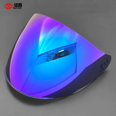 Half Helmet Motorcycle Equipment, Dəbilqə (Kaska) aksesuarları - of608-blue-plated