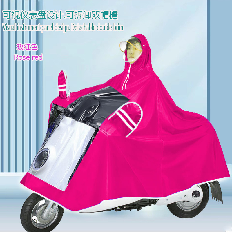 Impermeable coche eléctrico motocicleta poncho visual salpicadero espesado Oxford tela única doble equitación coche impermeable de la batería